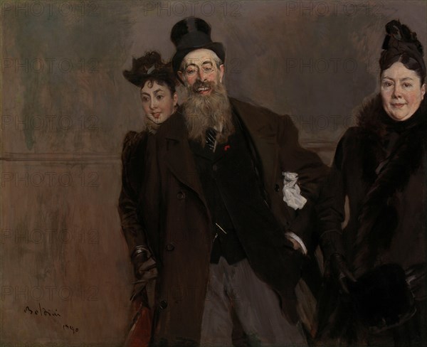 John Lewis Brown with Wife and Daughter, 1890. Creator: Boldini, Giovanni (1842-1931).