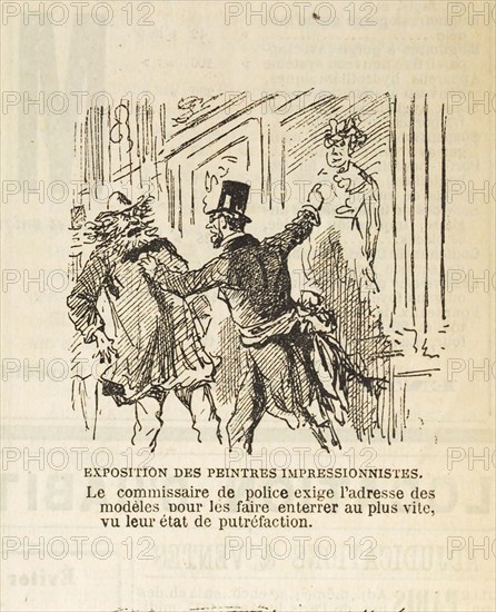 Le commissaire de police exige l'adresse des modèles pour les faire enterrer..., 1877. Creator: Cham (Amédée Charles de Noé) (1819-1879).