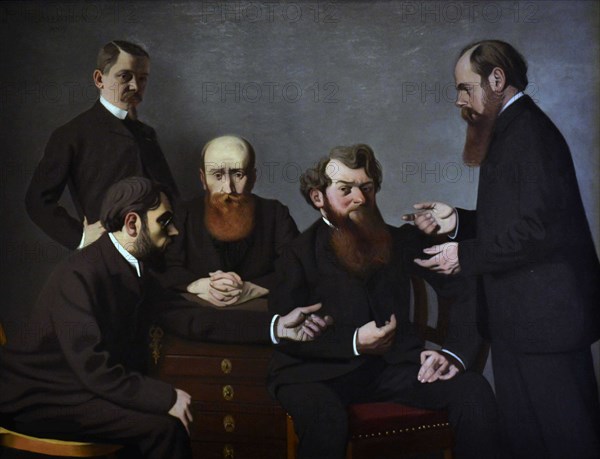 Les cinq peintres (Five painters): Félix Vallotton, Pierre Bonnard, Édouard Vuillard... 1902-1903. Creator: Vallotton, Felix Edouard (1865-1925).