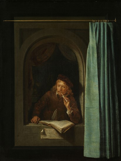 Man Smoking a Pipe. Self-Portrait, 1650. Creator: Dou, Gerard (Gerrit) (1613-1675).