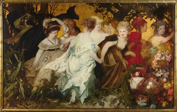 Modern Amoretti, Triptych, left panel, 1868. Creator: Makart, Hans (1840-1884).