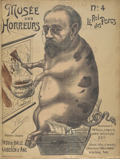 Musée des Horreurs (Gallery of Horrors): Émile Zola, 1899. Creator: Lenepveu, Victor (active End of 19th century).