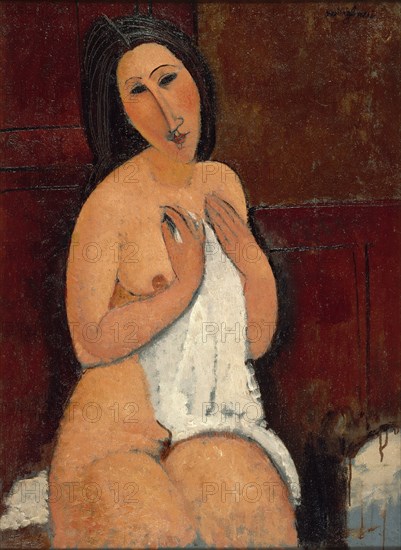 Nu assis à la chemise, 1917. Creator: Modigliani, Amedeo (1884-1920).