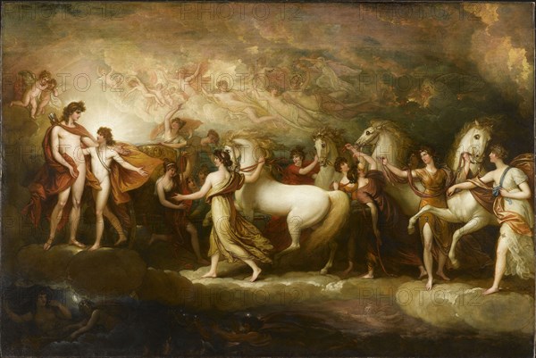 Phaeton asking Apollo to drive the Sun chariot, 1804. Creator: West, Benjamin (1738-1820).