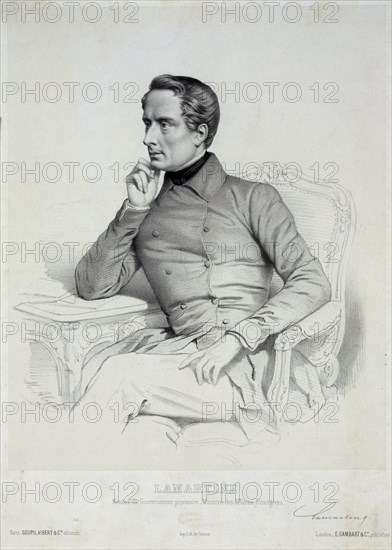 Portrait of Alphonse de Lamartine (1790-1869). Creator: Alophe, Marie-Alexandre Menut (1812-1883).