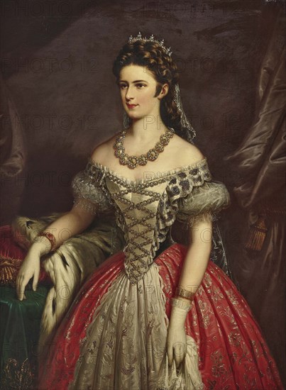Portrait of Elisabeth of Bavaria. Creator: Russ, Franz, the Elder (1817-1892).