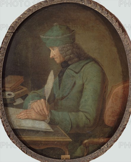Portrait of Francois Marie Arouet de Voltaire (1694-1778), in his study, 2nd Half of the 18th cen. Creator: Anonymous.