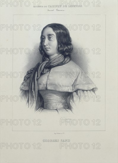 Portrait of George Sand. Creator: Julien, Bernard Romain (1802-1871).