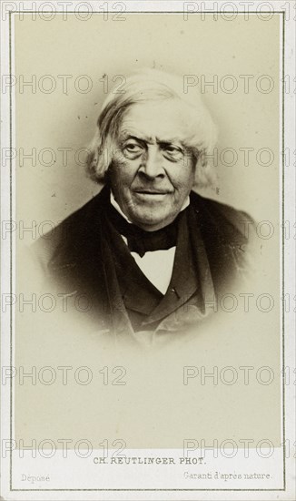 Portrait of Jules Michelet (1798-1874) , c. 1870. Creator: Photo studio Reutlinger, Paris  .