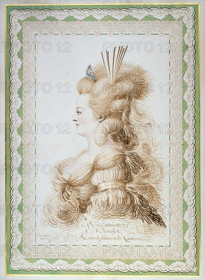 Portrait of Marie Antoinette (1755-1793), Archduchess of Austria and Queen of France..., 1780. Creator: Bernard, Jean-Joseph (1740-1809).