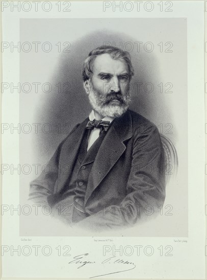 Portrait of the writer Eugène Pelletan (1813-1884). Creator: Guillon, Adolphe (1829-1896).