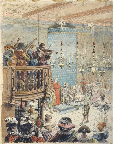 Richelieu at a ball, c. 1900. Creator: Leloir, Maurice (1853-1940).