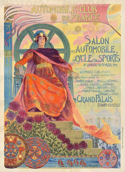 Salon de l'Automobile, du cycle et des sports, 25 janvier - 10 février 1901, 1901. Creator: Rochegrosse, Georges Antoine (1859-1938).