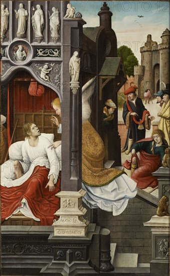 Scene from the life of Saint Roch, 1517. Creator: Orley, Everaert (Everard), van (c. 1490-1527).