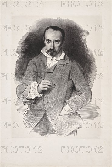 Self-Portrait, Second quarter of the 19th cen. Creator: Devéria, Achille (1800-1857).