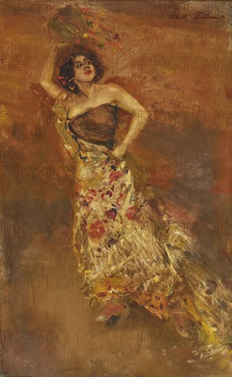 Spanish dancer Caroline Otèro as Carmen . Creator: Keller, Albert von (1844-1920).