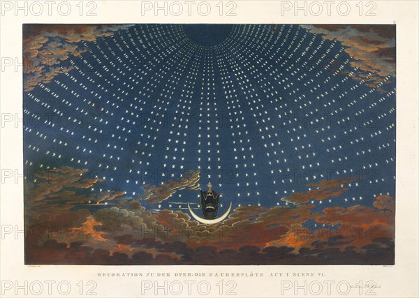 Stage design for the opera Die Zauberflöte by Wolfgang Amadeus Mozart, 1847-1849. Creator: Schinkel, Karl Friedrich (1781-1841).