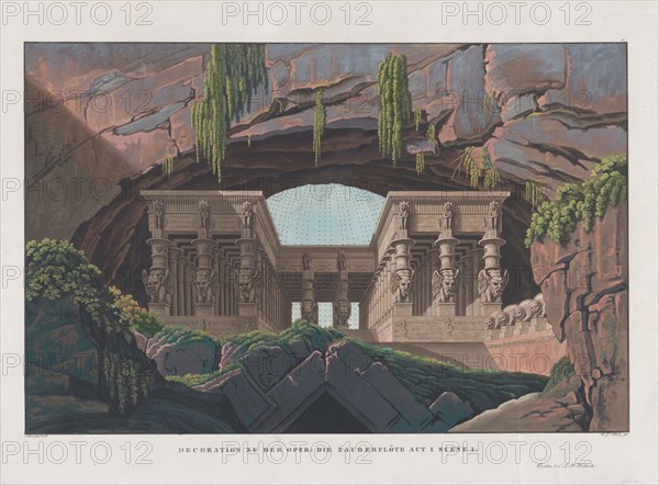 Stage design for the opera Die Zauberflöte by Wolfgang Amadeus Mozart, 1847-1849. Creator: Schinkel, Karl Friedrich (1781-1841).