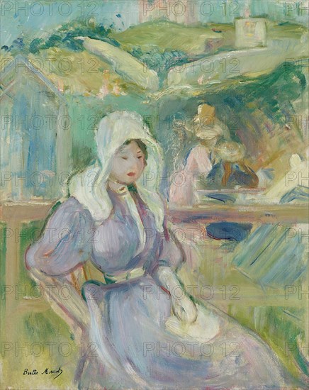 Sur la Plage à Portrieux, 1894. Creator: Morisot, Berthe (1841-1895).