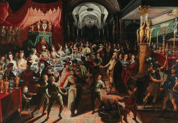 The Feast of Belshazzar. Creator: Strobel, Bartholomäus, the Younger (1591-after 1648).