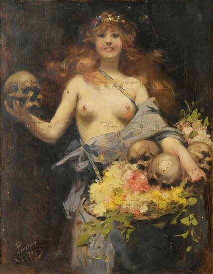 The flower vendor , 1882. Creator: Prouvé, Victor (1858-1943).