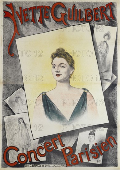 Yvette Guilbert Concert Parisien, 1890. Creator: Höner, Edmond Marie (active Early 19th century).