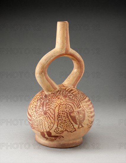 Stirrup Spout Vessel with Fineline Bird Motifs, 100 B.C./A.D. 500. Creator: Unknown.