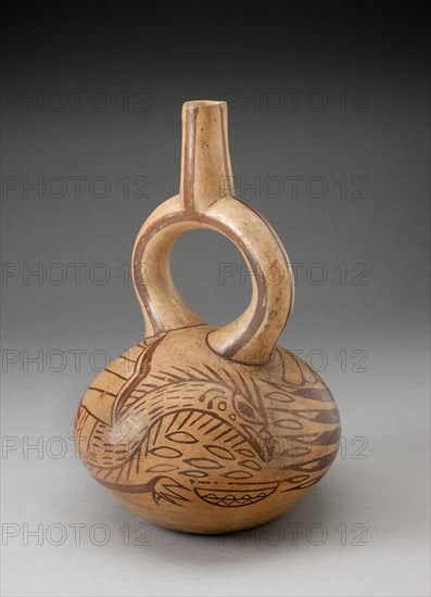 Stirrup Spout Vessel with Fineline Bird Motifs, 100 B.C./A.D. 500. Creator: Unknown.