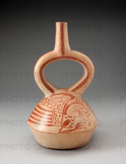 Stirrup Spout Vessel with Fineline Bird Motifs, 100 B.C./A.D. 500. Creator: Unknown.