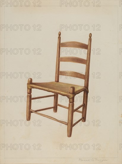 Dining Room Chair, c. 1938. Creator: Manuel G. Runyan.