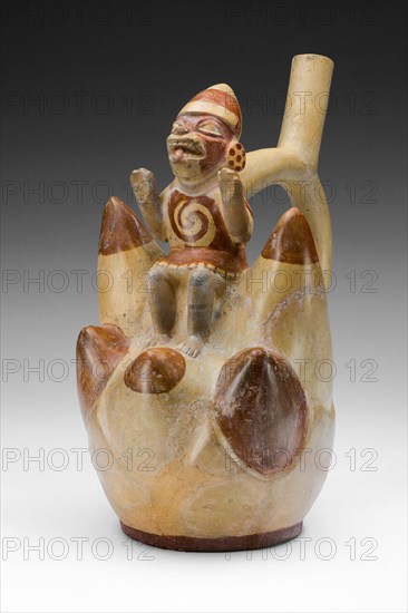 Vessel Depicting a Figure on Top of a Seven-Peaked Mountain, 100 B.C./A.D. 500. Creator: Unknown.