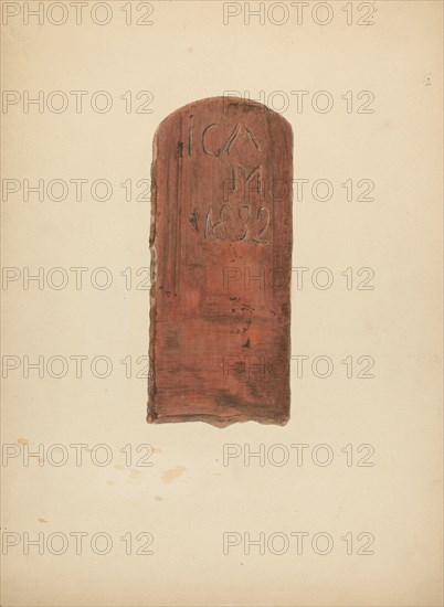 Zoar Pottery Roof Tile, c. 1941. Creator: Ralph Russell.