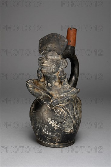 Vessel in the Form of a Figure, Possibly Ai-Apec, Fishing, 100 B.C./A.D. 500. Creator: Unknown.