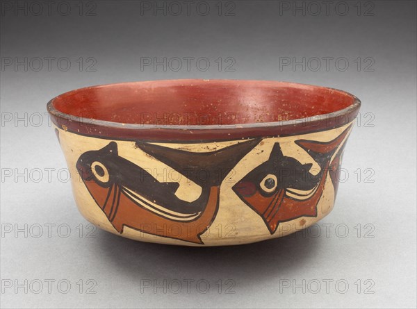 Bowl Depicting Fish, Sharks, or Whales, 180 B.C./A.D. 500. Creator: Unknown.