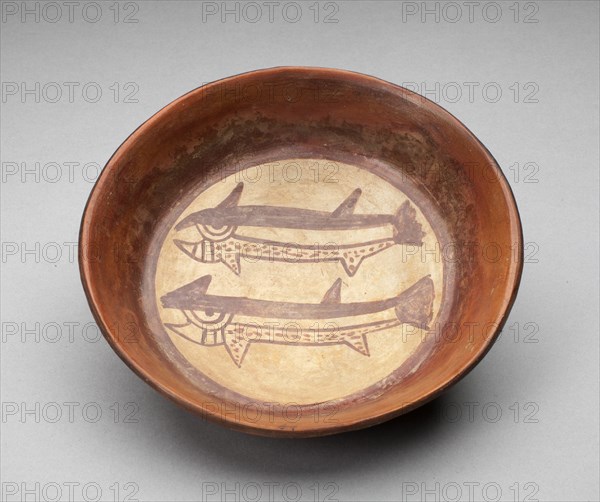 Plate Depicting a Pair of Fish or Sharks in Interior, 180 B.C./A.D. 500. Creator: Unknown.