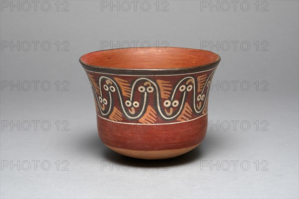 Bowl Depicting Interlocking, Undulating Abstract Serpents, 180 B.C./A.D. 500. Creator: Unknown.