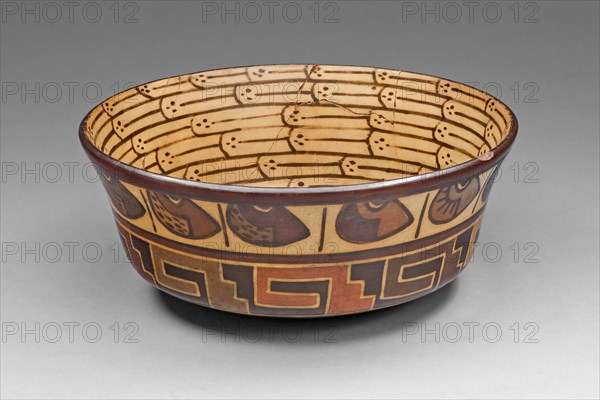 Bowl with Bean andGeometric Motifs, 180 B.C./A.D. 500. Creator: Unknown.