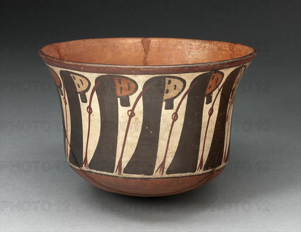 Small Bowl Depicting a Row of Abstract Trophy Heads, 180 B.C./A.D. 500. Creator: Unknown.