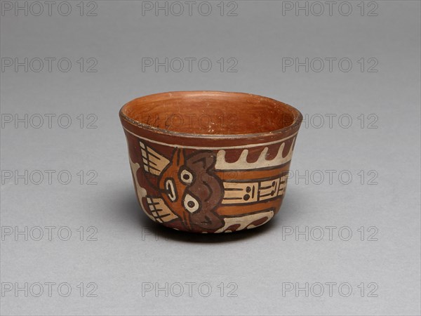 Bowl Depicting Serpentine Being Wearing a Feline Mask, 180 B.C./A.D. 500. Creator: Unknown.