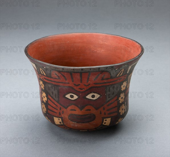 Cup Depicting a Ritual Perfomer Wearing a Feline Mask, 180 B.C./A.D. 500. Creator: Unknown.