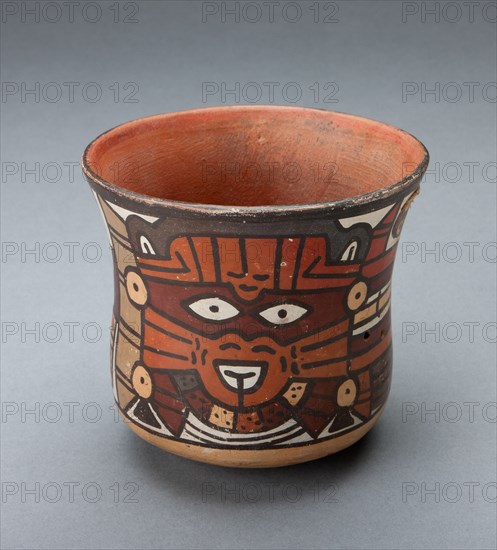 Cup Depicting a Ritual Perfomer Wearing a Feline Mask, 180 B.C./A.D. 500. Creator: Unknown.