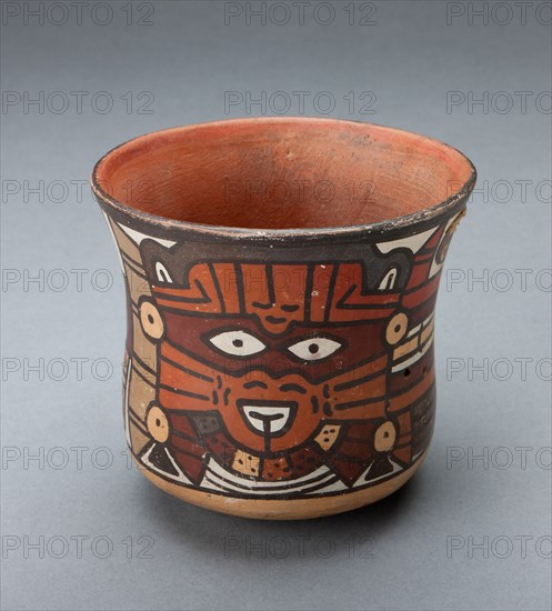 Cup Depicting a Ritual Perfomer Wearing a Feline Mask, 180 B.C./A.D. 500. Creator: Unknown.