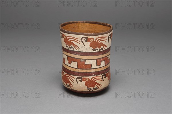 Jar Depicting Rows of Macaws and Abstract Stepped Motif, 180 B.C./A.D. 500. Creator: Unknown.