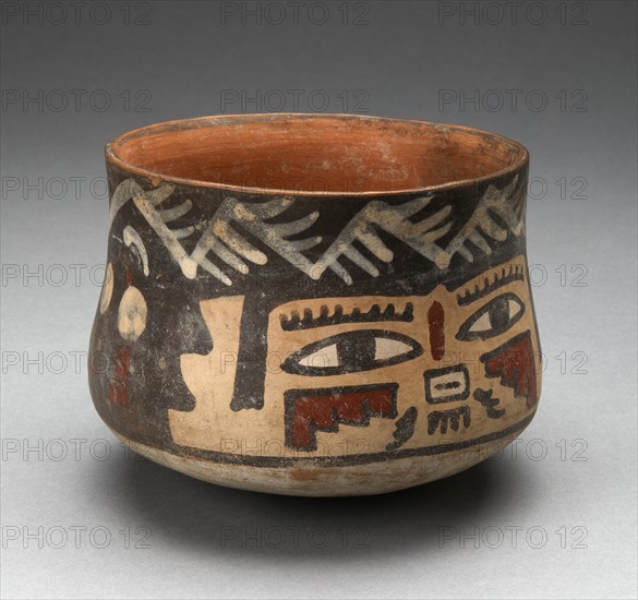 Short Beaker Depicting Human Head, 180 B.C./A.D. 500. Creator: Unknown.