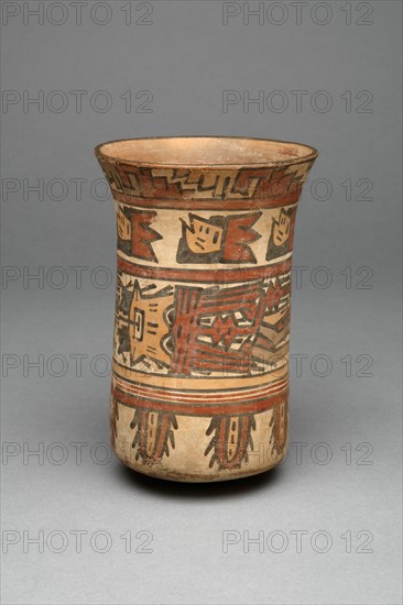 Beaker with Bands Containing Abstract Motifs, 180 B.C./A.D. 500. Creator: Unknown.