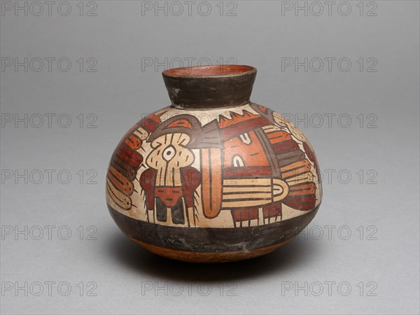 Jar Depicting Abstract Bird with Trophy Head, 180 B.C./A.D. 500. Creator: Unknown.