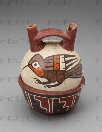 Double Spout Vessel Depicting Hummingbirds, 180 B.C./A.D. 500. Creator: Unknown.