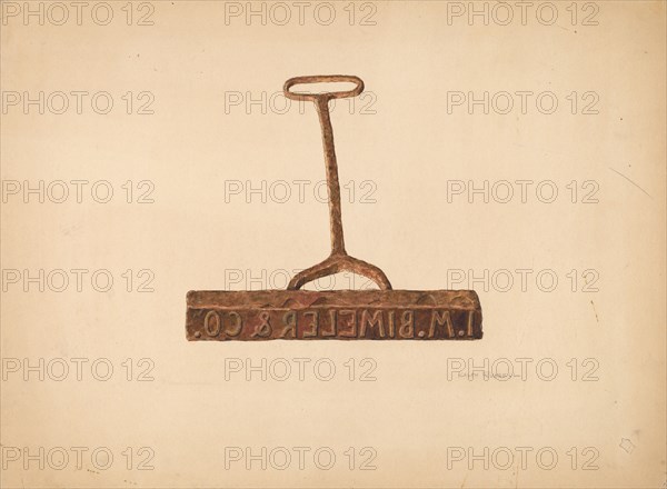 Branding Iron Used for Boxes and Bags, c. 1941. Creator: Ralph Russell.