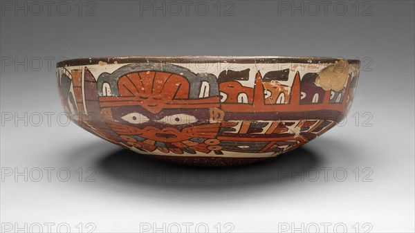 One of a Pair of Matched Bowls Depicting Costumed Ritual Performers, 180 B.C./A.D. 500. Creator: Unknown.