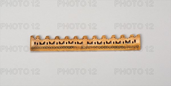 Balance-Beam Scale with Row of Cut-Out Figures and Incised Circles, A.D. 500/800. Creator: Unknown.